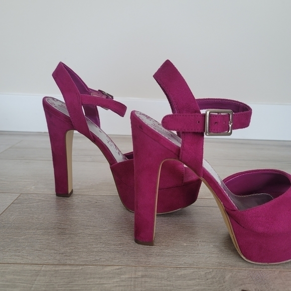 BRASH Suade Magenta Fusia Purple PinkPlatform Heels US8.5 - Picture 8 of 13